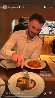 Screenshot of Dunne's Instagram story.
